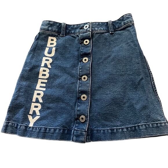 Burberry Other - Burberry girls blue denim logo print skirt size 10y
